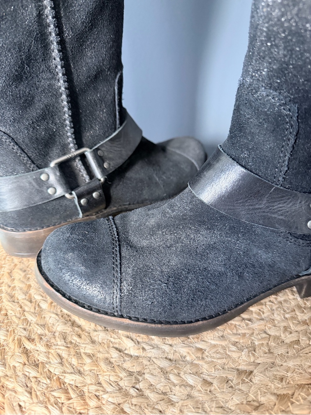 UGG Dree Black Suede Harness Riding Boots - Picture 3 of 12
